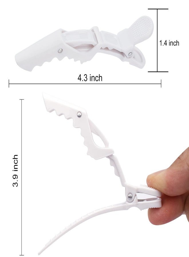 Ondder 14 Pack Alligator Hair Clips for Styling Sectioning, White Salon Pro Hair Clips for Barber Clips for Hair Coloring, Cutting, Sectioning - Image 2